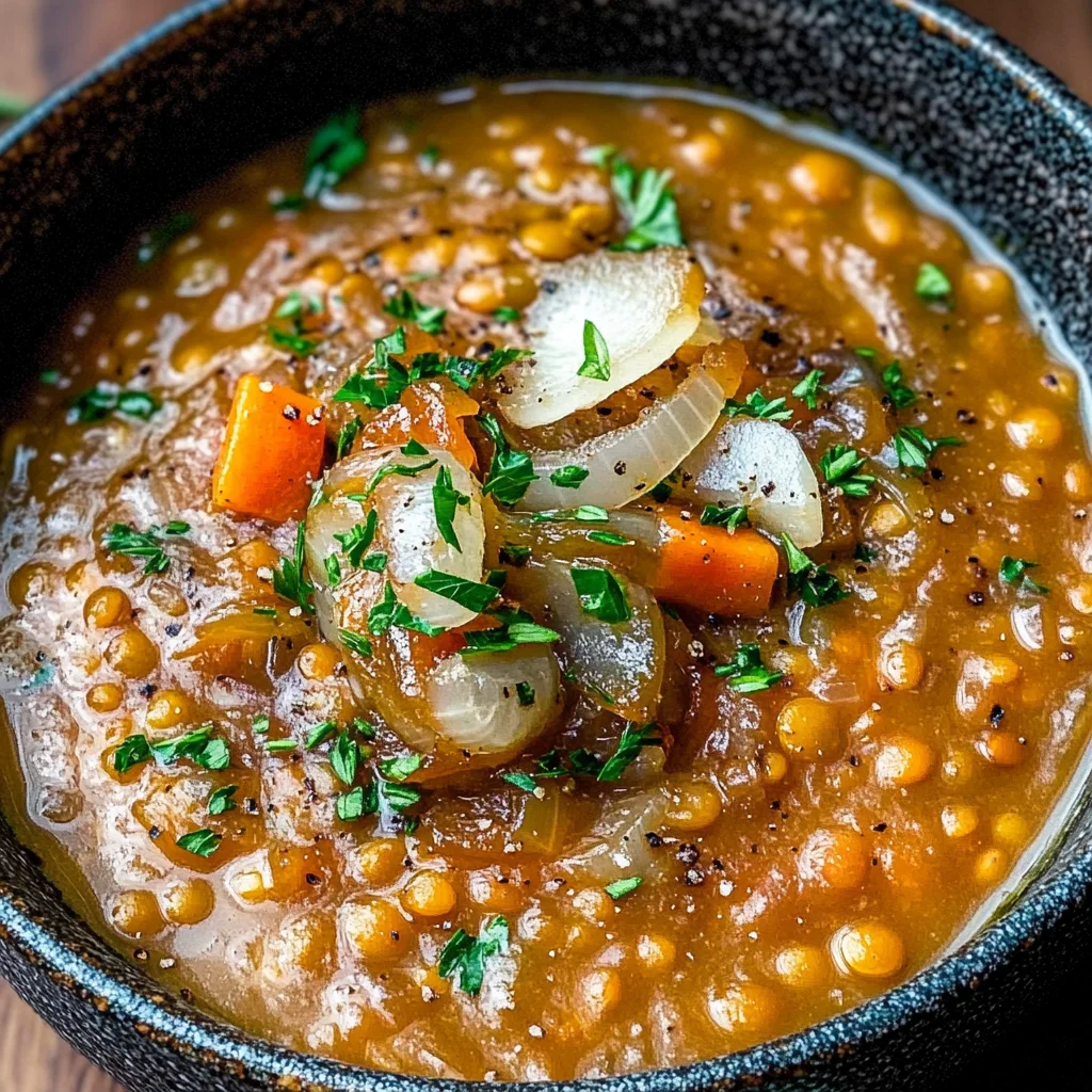 Carmelized Onion Red Lentil Soup