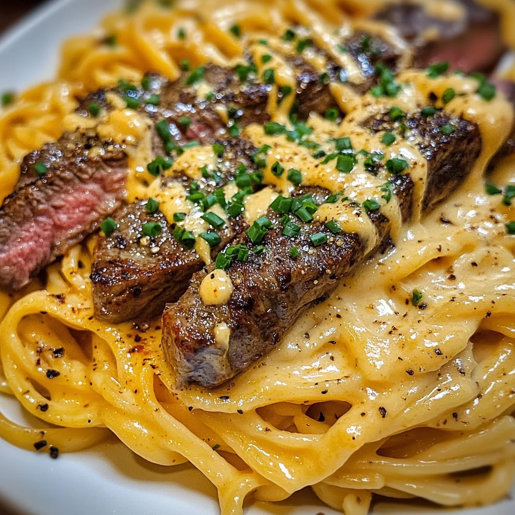 Cheesy Cajun Steak Linguine with Spicy Garlic Butter Cream