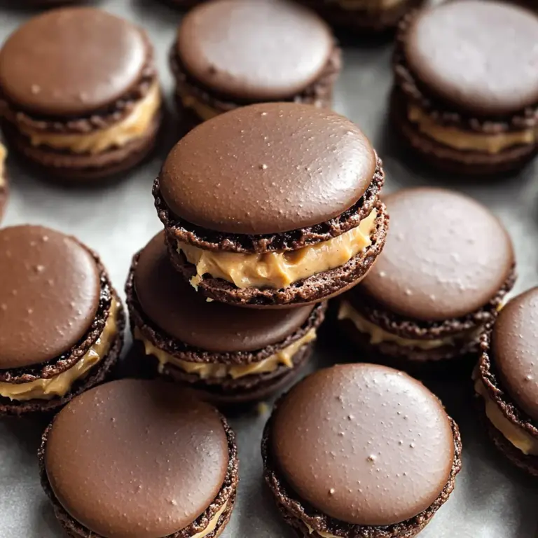 Chocolate Peanut Butter Macarons
