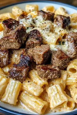 Creamy Cajun Steak Rigatoni with Parmesan Garlic Sauce