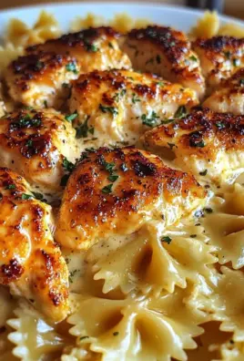 Creamy Cheddar Parmesan Bowties with Garlic Butter Chicken