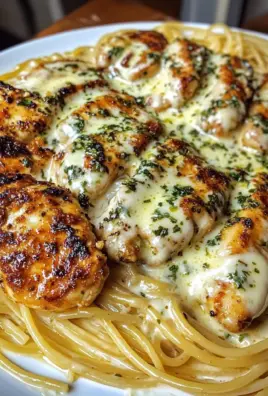 Creamy Herb Chicken Spaghetti with Cheesy Alfredo Sauce