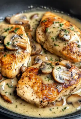 Creamy White apple vinegar Mushroom Chicken