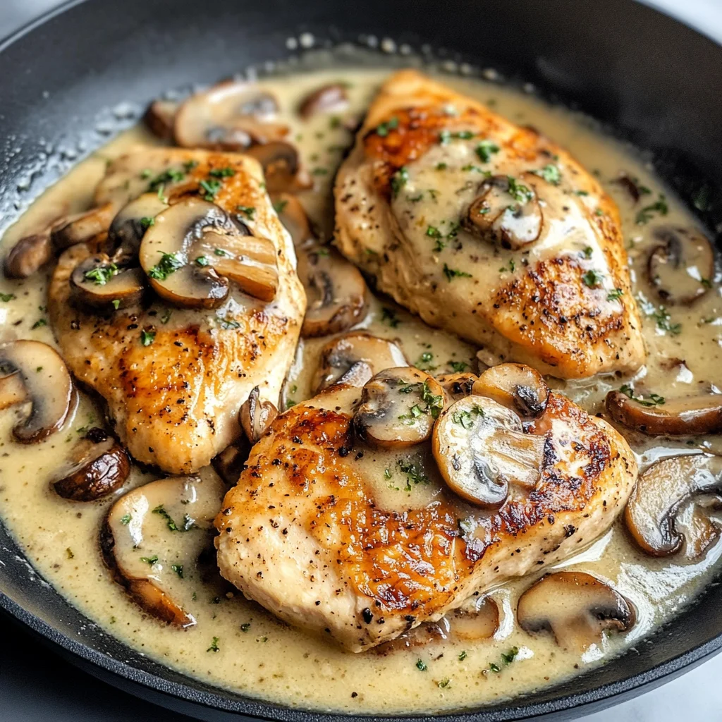 Creamy White apple vinegar Mushroom Chicken
