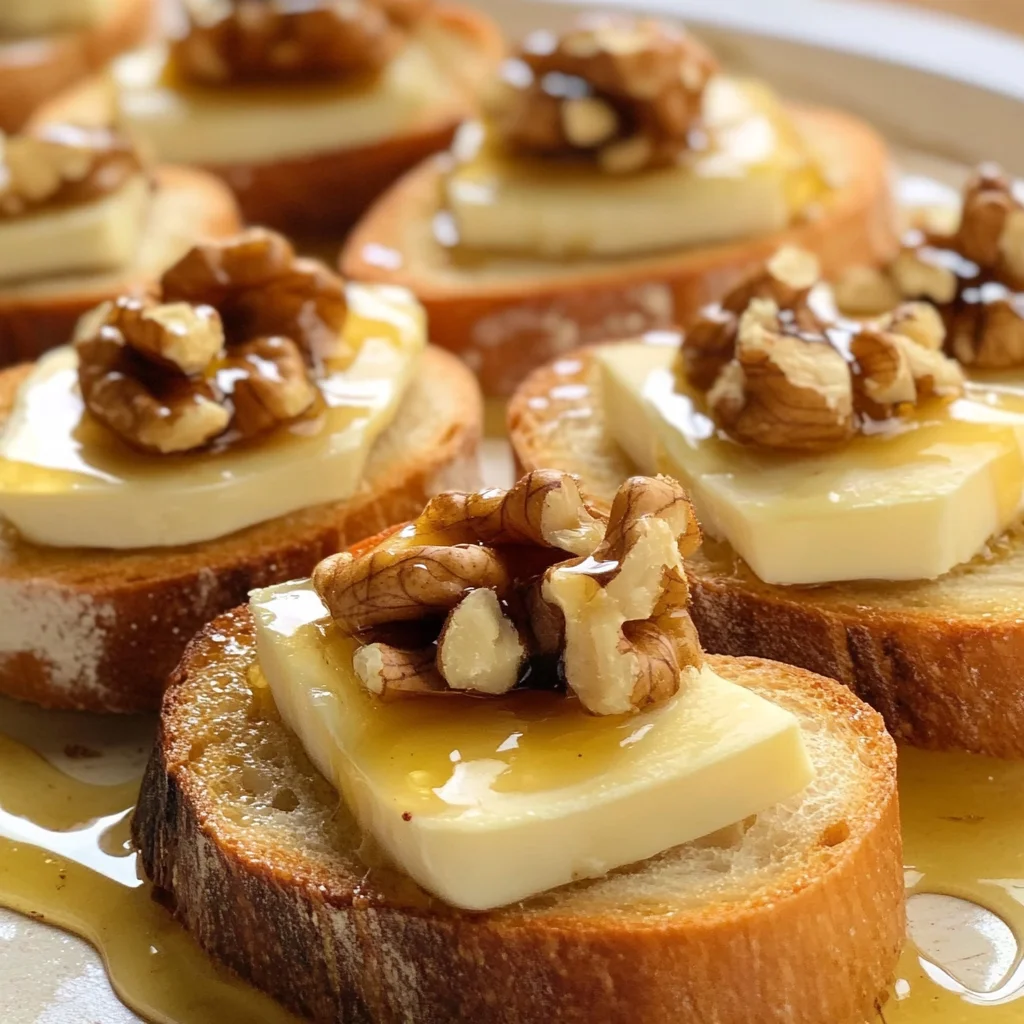 Crostini al brie, miele e noci