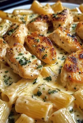 Garlic Parmesan Chicken Rigatoni Alfredo