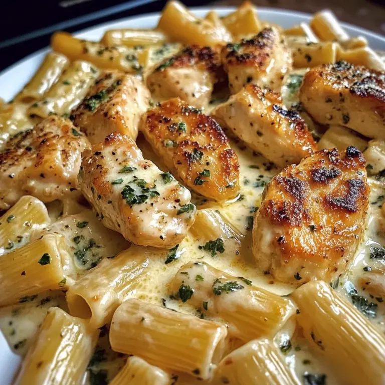 Garlic Parmesan Chicken Rigatoni Alfredo