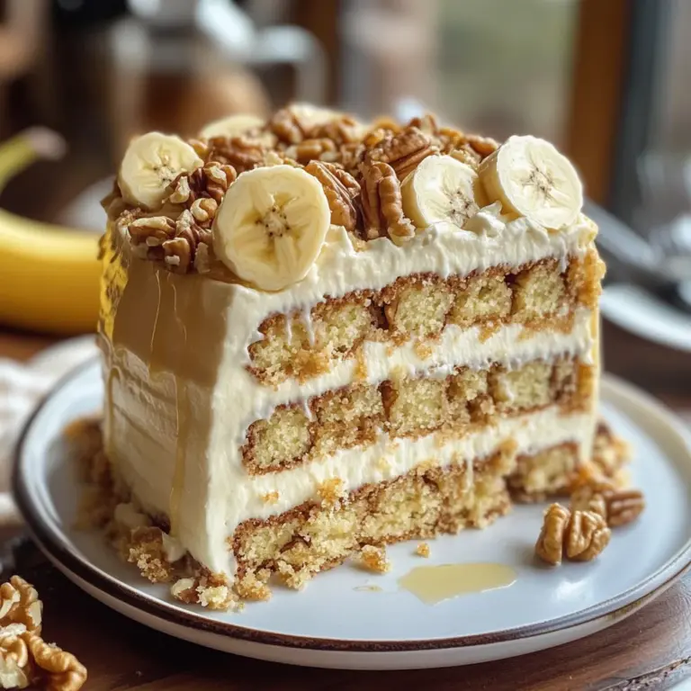 Heavenly Banana Walnut Cream Cake