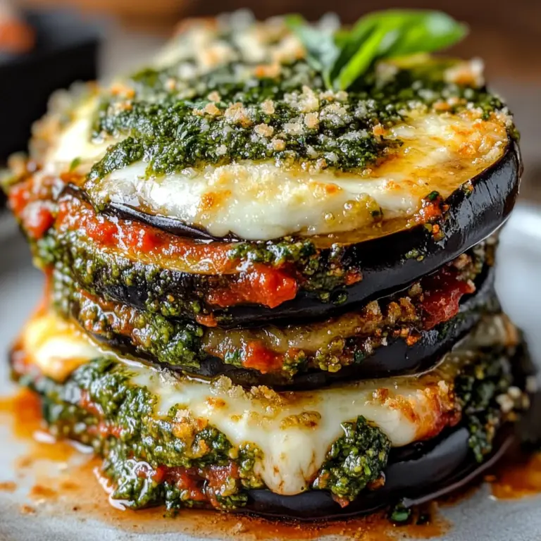 Italian Pesto Parmesan Eggplant Stacks: A Flavorful Recipe!