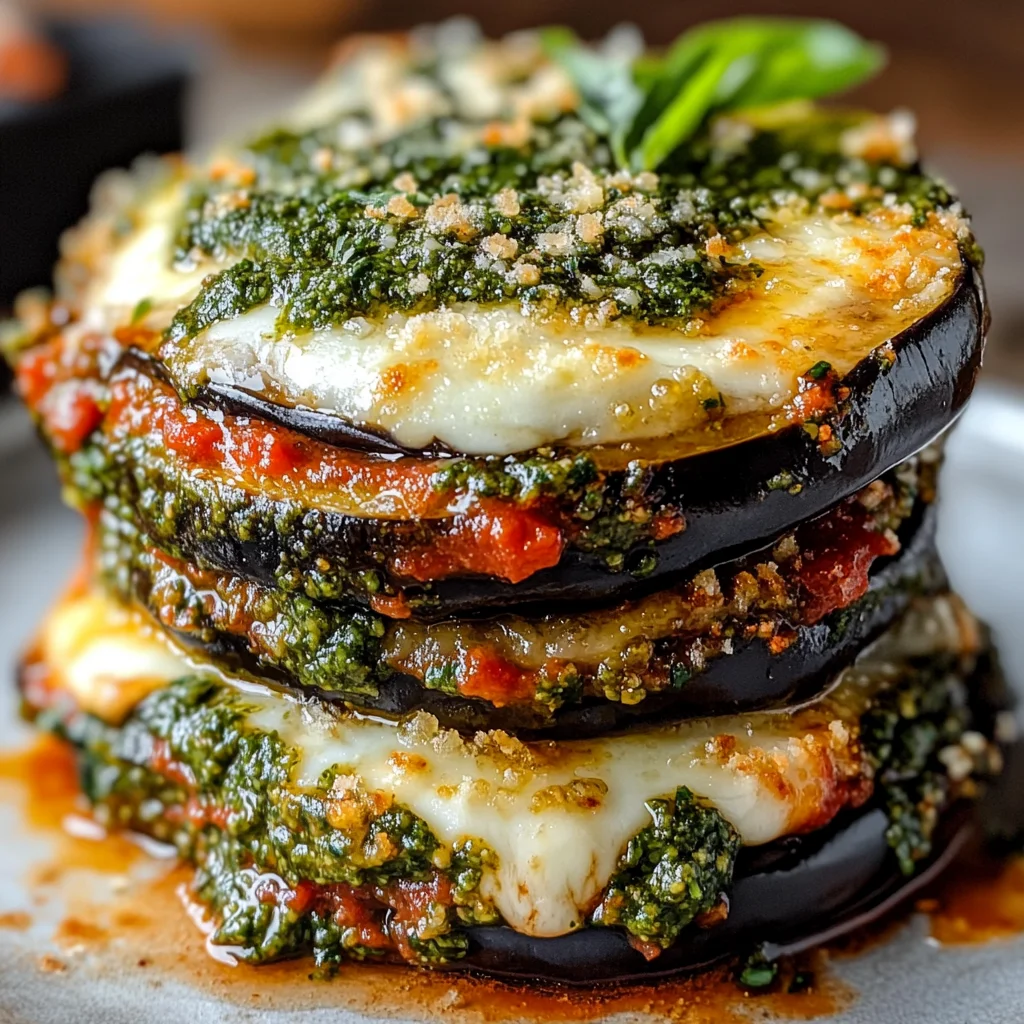 Italian Pesto Parmesan Eggplant Stacks: A Flavorful Recipe!