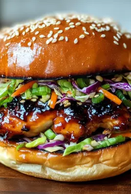 Korean BBQ Chicken Sandwich with Cabbage Slaw