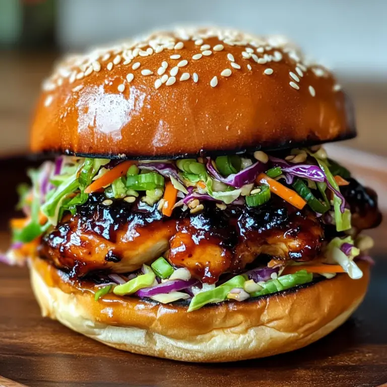 Korean BBQ Chicken Sandwich with Cabbage Slaw