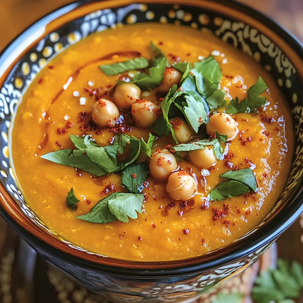 Moroccan Sweet Potato Soup with Chickpeas