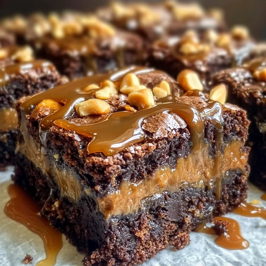 Outrageous Snickers Brownies