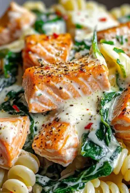 Quick Salmon & Spinach Pasta