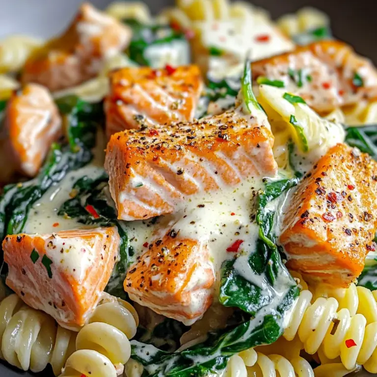 Quick Salmon & Spinach Pasta