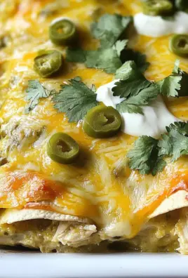 Quick and Easy Green Chile Chicken Enchilada Casserole