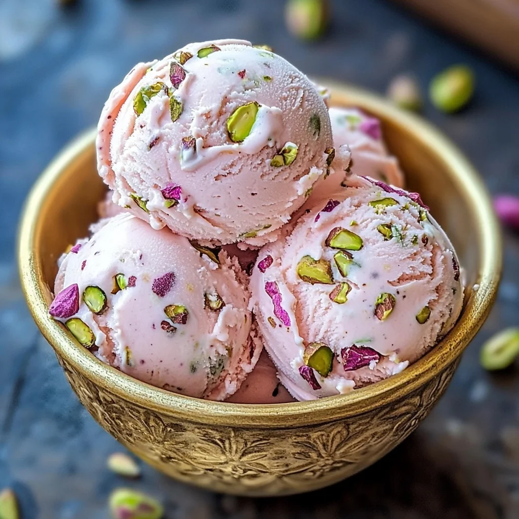 Rose Pistachio Ice Cream – Easy Dessert Recipe