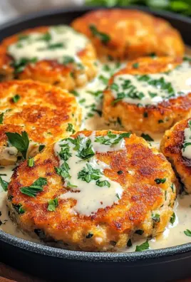 Salmon Patties with Creamy Lemon-Garlic Sauce