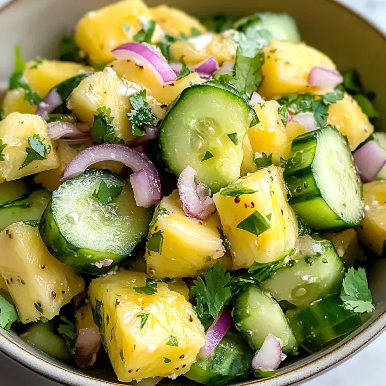 Sweet Pineapple Cucumber Salad - jesslovescooking