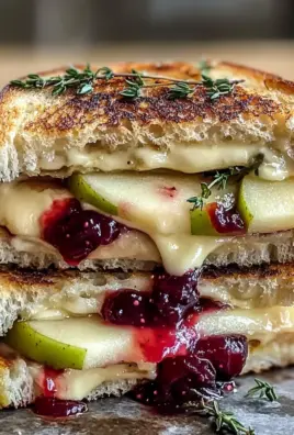 Sweet and Savory Brie, Apple & Cranberry Grilled Cheese