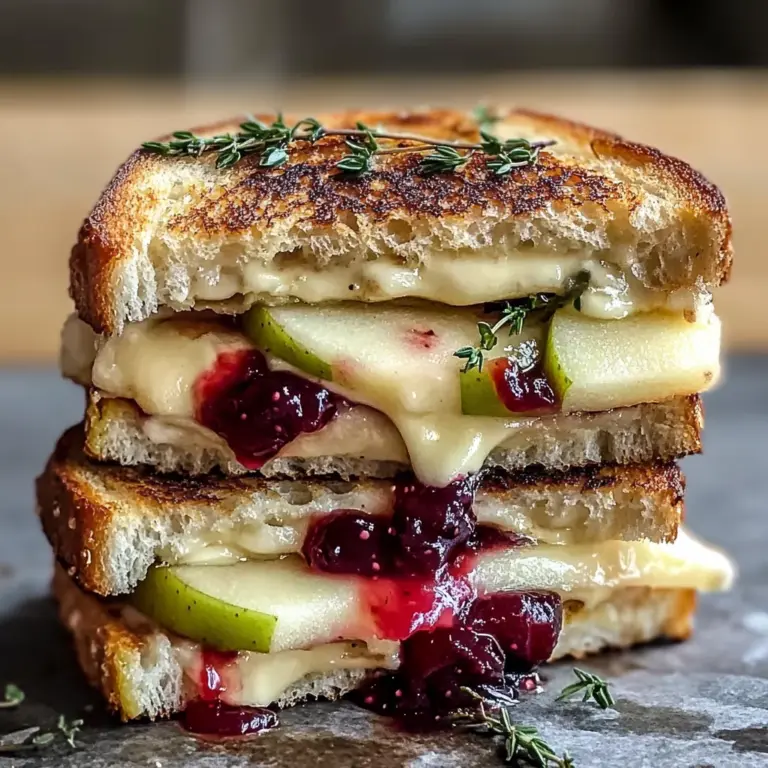 Sweet and Savory Brie, Apple & Cranberry Grilled Cheese