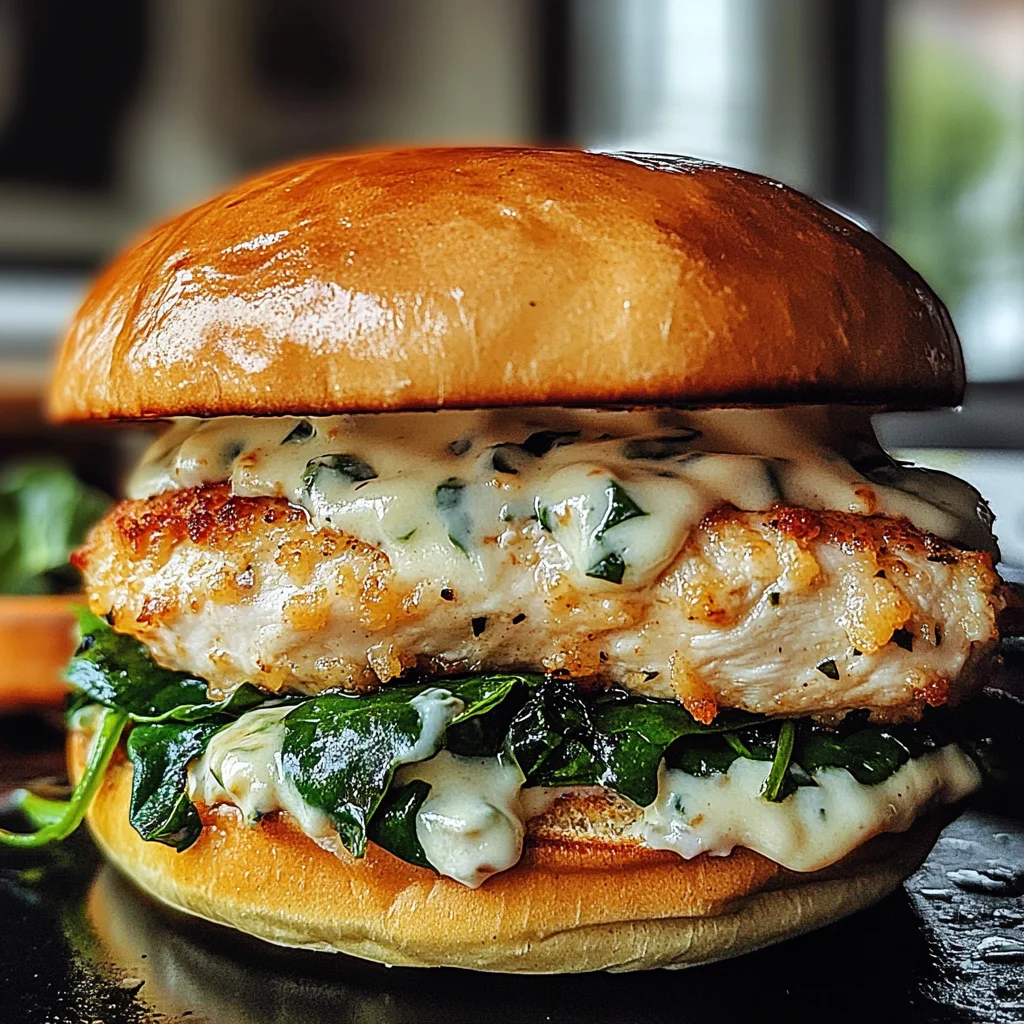 White Cheddar and Spinach Chicken Burgers