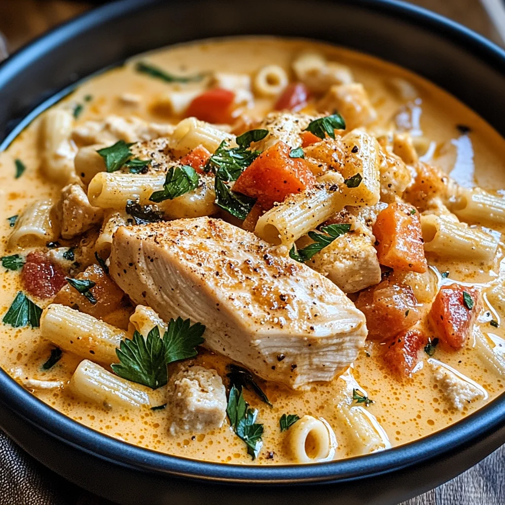 Creamy Cajun Chicken Pasta Soup