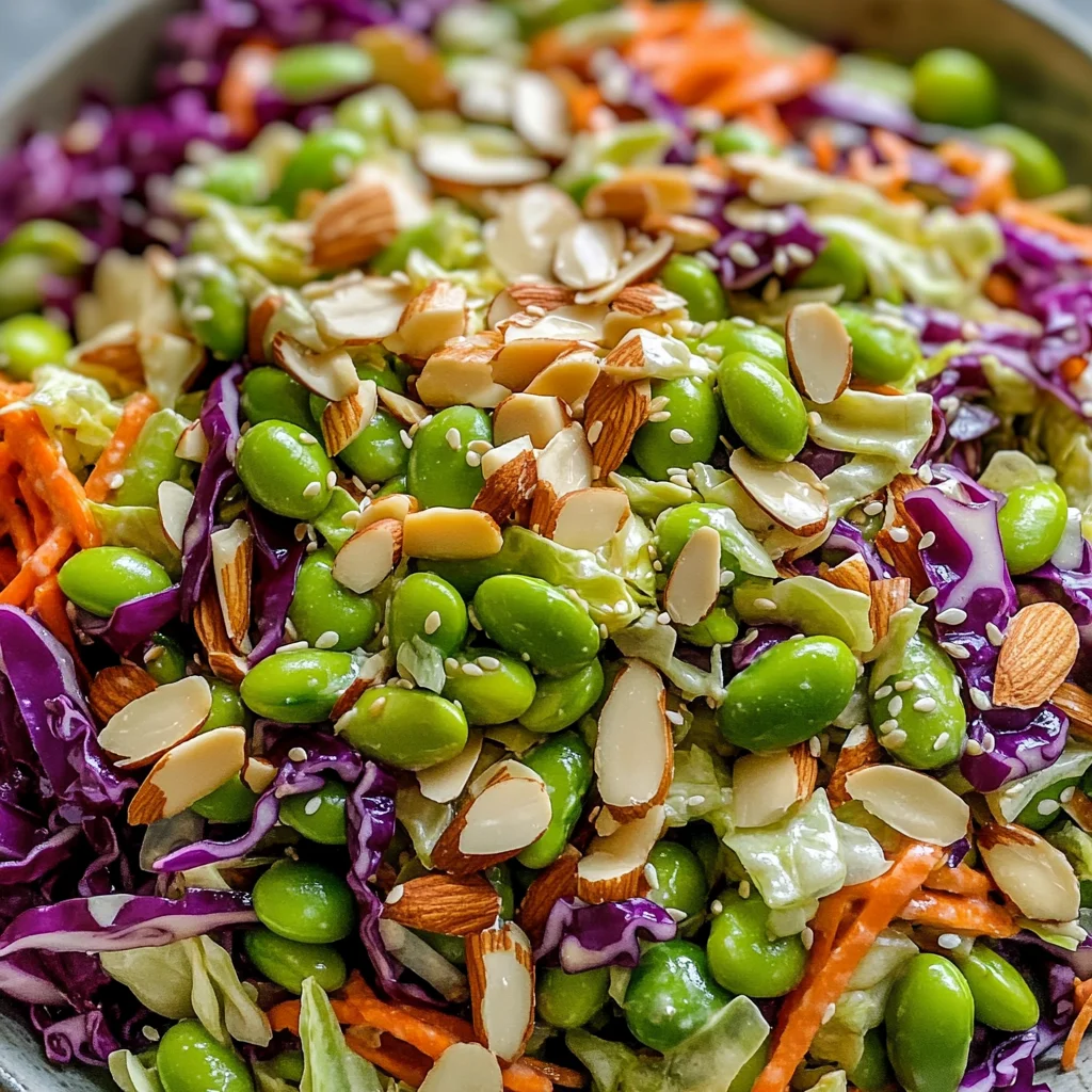 Crunchy Cabbage and Edamame Salad with Sesame Ginger Dressing