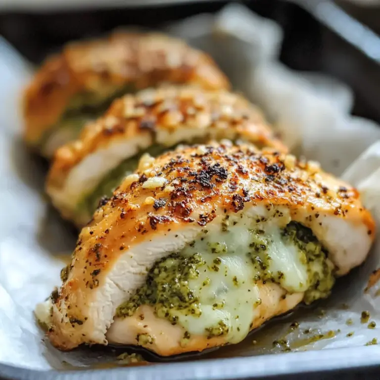 Healthy Pesto Stuffed Chicken Breast