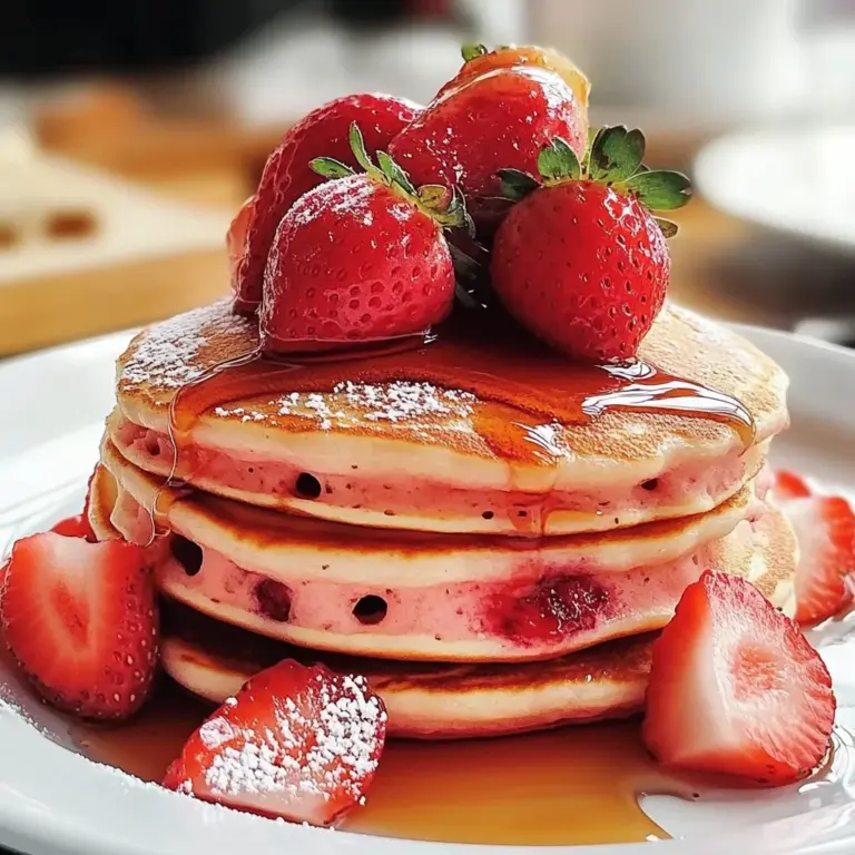 Perfect Breakfast Strawberry Pancakes - Alrightwithme