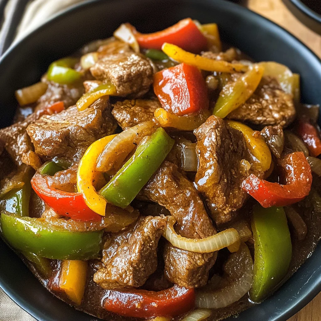 Slow Cooker Pepper Steak Recipe