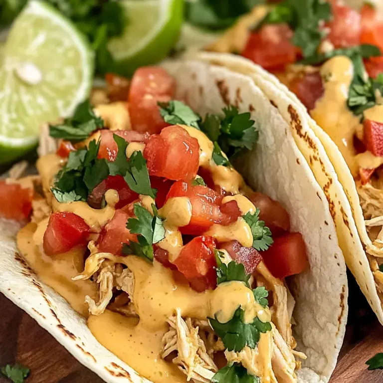 Slow Cooker Queso Chicken Tacos