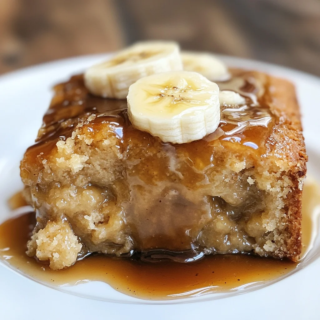 Sticky Banana Bread Pudding Cake