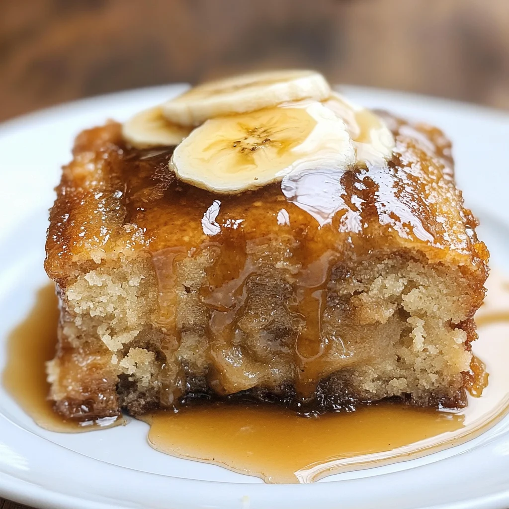 Sticky Banana Bread Pudding Cake