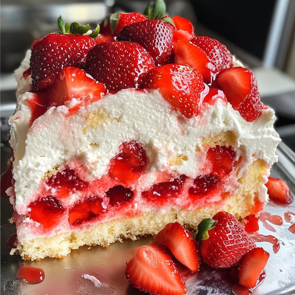Strawberry Cheesecake Poke Cake