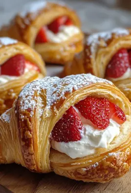 Strawberry Cream Stuffed Croissants