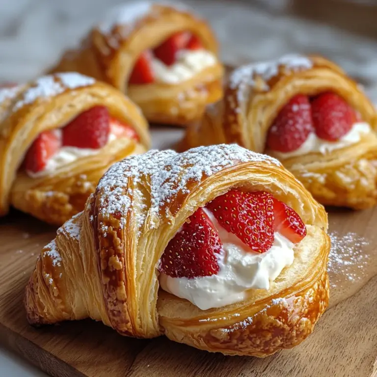 Strawberry Cream Stuffed Croissants
