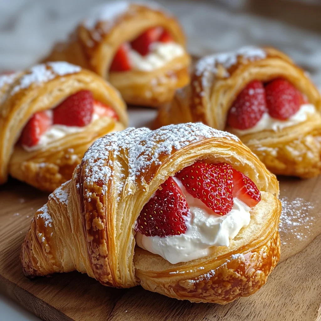 Strawberry Cream Stuffed Croissants