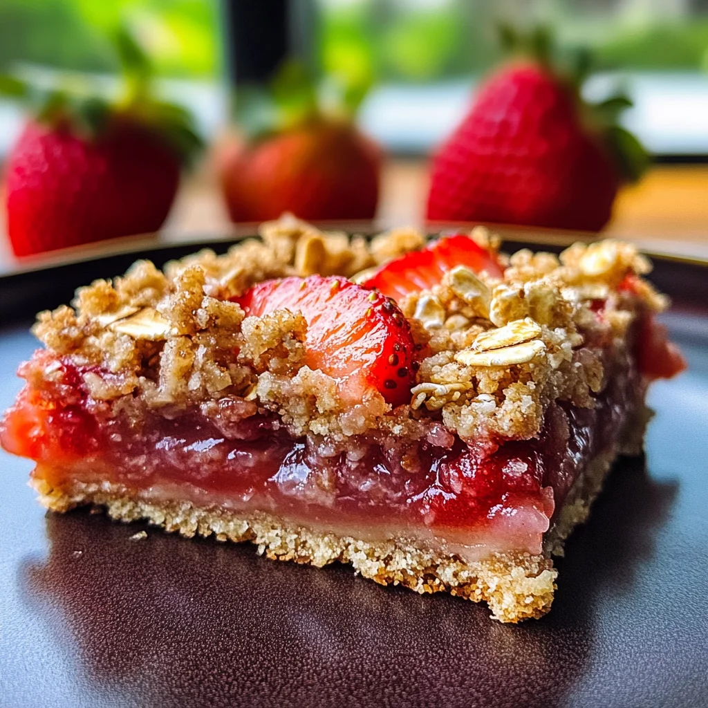 Strawberry Oatmeal Crumble Bars