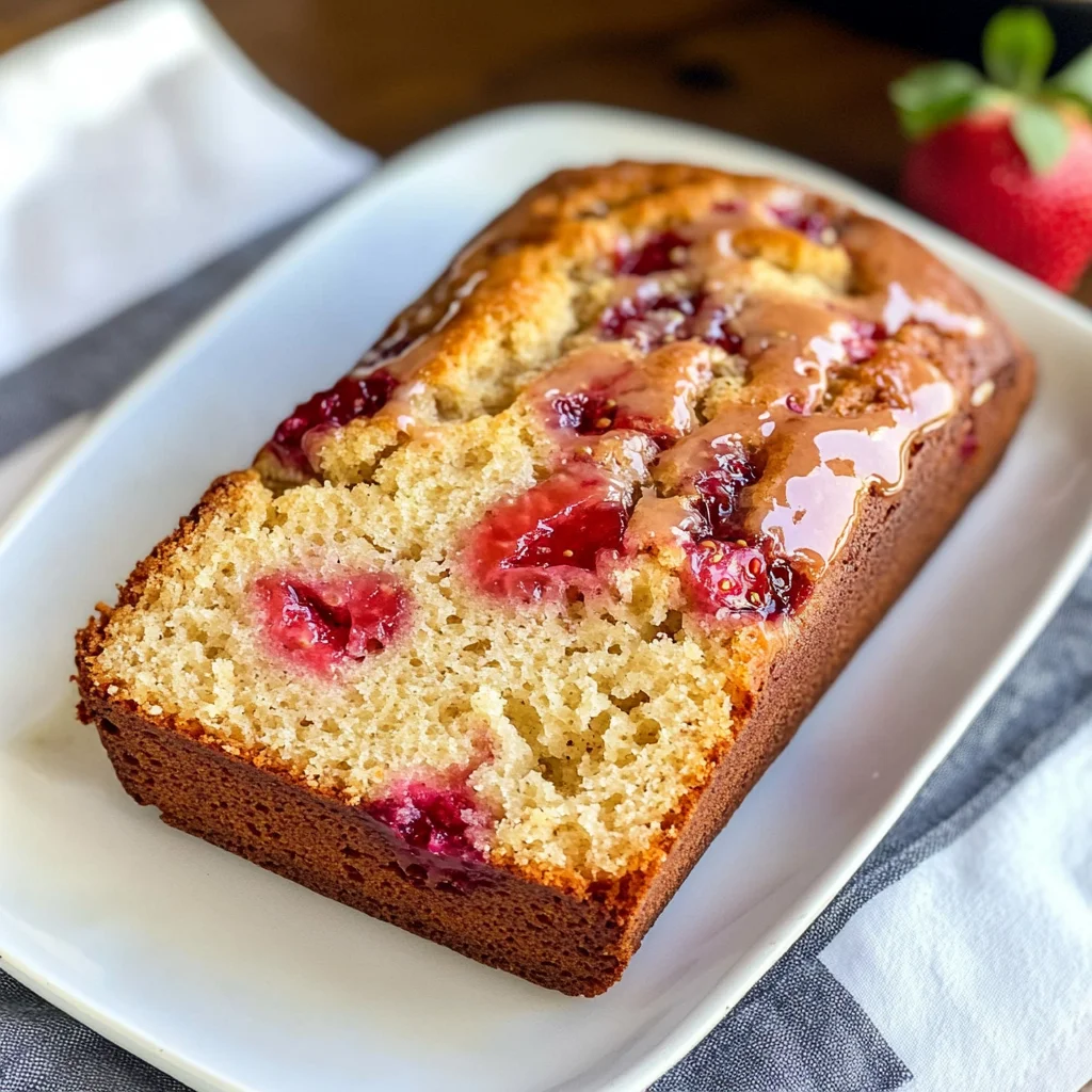 Strawberry Quick Bread with Fresh Berries