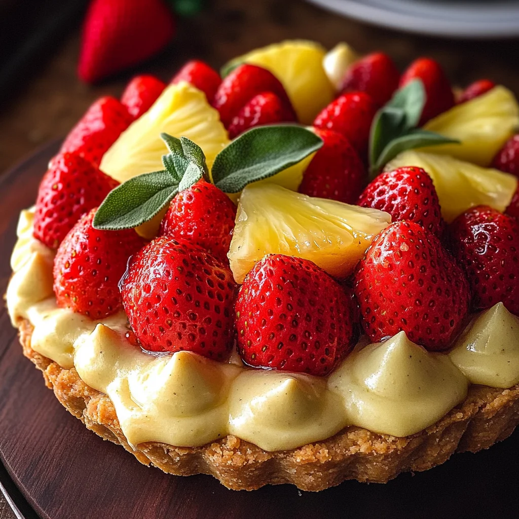 Strawberry and Pineapple Sage Tart